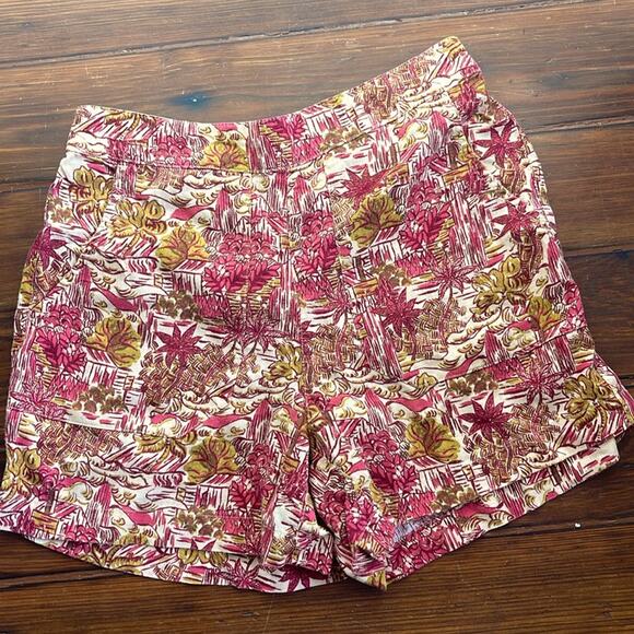 Joie Pants - Joie 100% linen printed hi rise elastic waist pull on shorts sz S